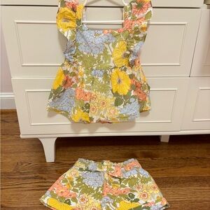 Janie and Jack Kids Floral Set - Yellow, Blue, Orange